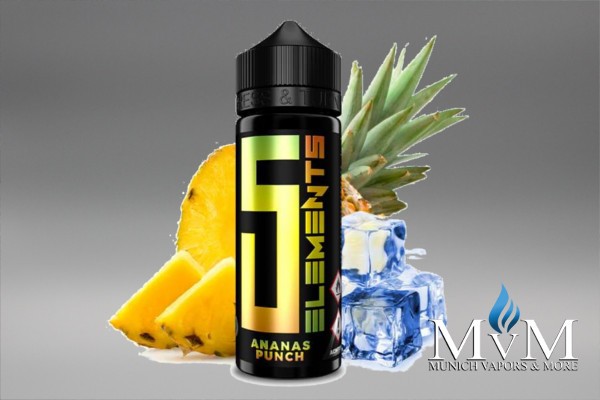 E-Zigarette, eLiquid, Fill Up, Long Fill ,5 Elements, Ananas Punch, Aroma, 10 ml